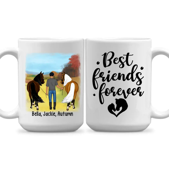 Best Friends Forever - Personalized Mug For Him, Horse Lovers