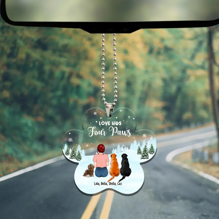 Love Has Four Paws - Personalized Gifts Custom Car Ornament for Dog Mom, Dog Lovers