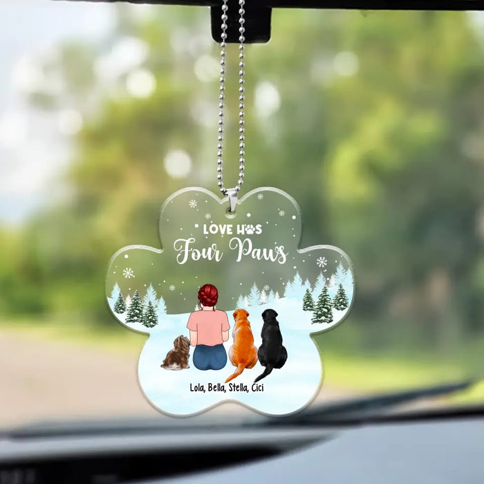 Love Has Four Paws - Personalized Gifts Custom Car Ornament for Dog Mom, Dog Lovers