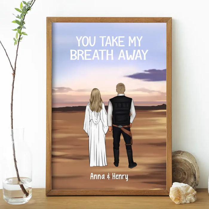 You Take My Breath Away - Personalized Gifts Custom Poster for Couples, Death Star Lovers