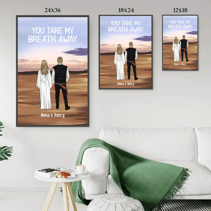 You Take My Breath Away - Personalized Gifts Custom Poster for Couples, Death Star Lovers