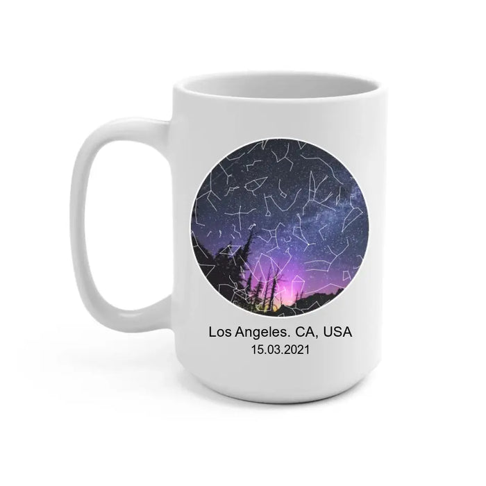 You Are The Best Thing I've Ever Found On The Internet - Personalized Gifts Custom Constellation Star Map Mug For Couples