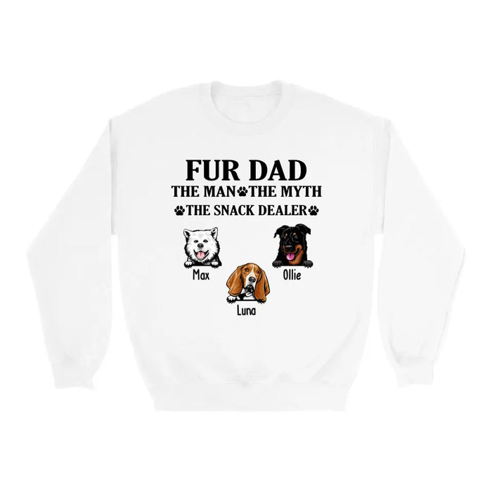 Fur Dad The Man The Myth The Snack Dealer - Personalized Gifts Custom Shirt for Dog Dad