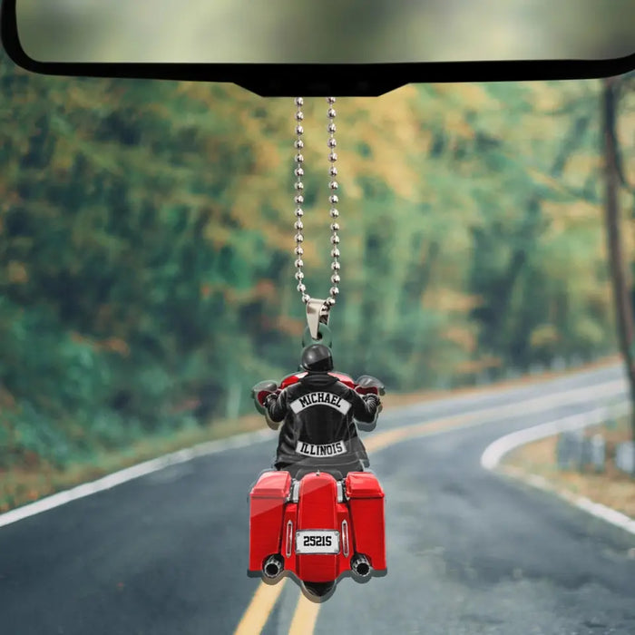 Old Man Ride Motorcycles - Personalized Gifts Custom Car Ornament For Biker Grandpa, Motorcycle Lovers