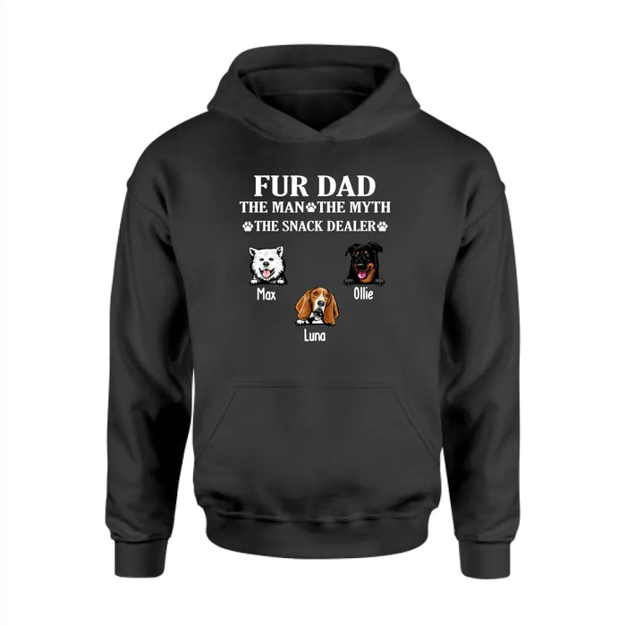 Fur Dad The Man The Myth The Snack Dealer - Personalized Gifts Custom Shirt for Dog Dad, Dog Lovers