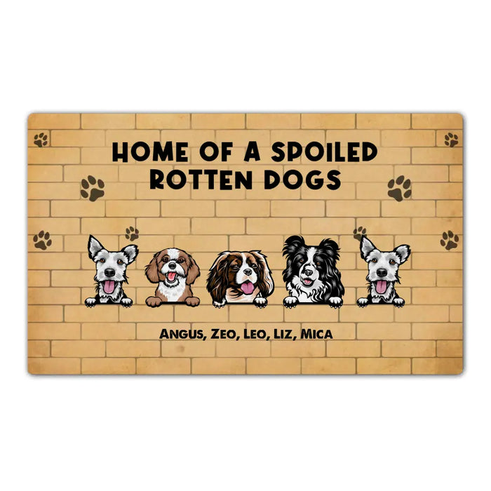 Home Of A Spoiled Rotten Dogs - Personalized Gifts Custom Doormat for Dog Lovers