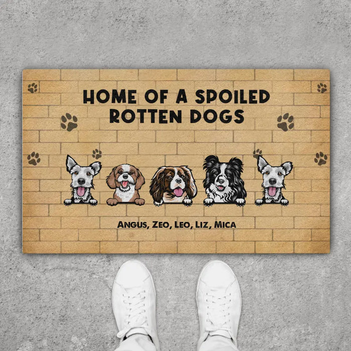 Home Of A Spoiled Rotten Dogs - Personalized Gifts Custom Doormat for Dog Lovers