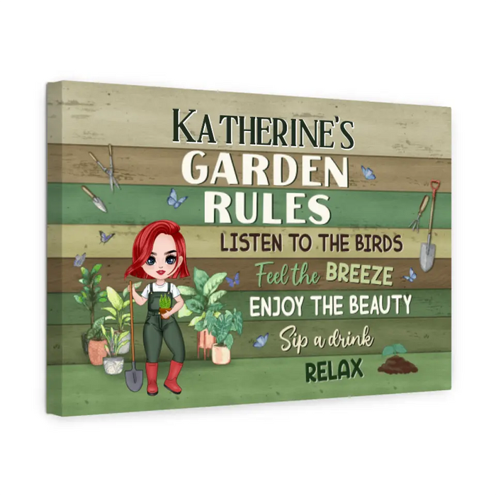 My Garden Rules - Personalized Canvas For Gardening Lovers, Gardeners