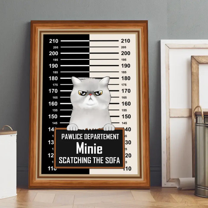 Police Department - Personalized Gifts for Cat Custom Canvas for Cat Mom and Cat Lovers