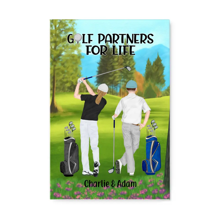Personalized Canvas, Golf Same Sex Couple and Friends Gift For Golf Lovers
