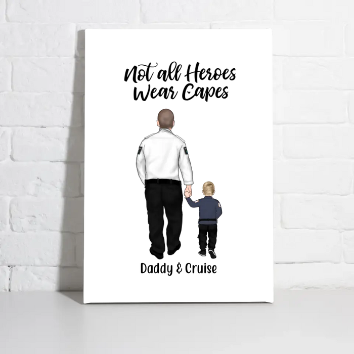 Personalized Canvas, Paramedics Parent And Kids, Custom Gift For Family And Paramedics Lovers