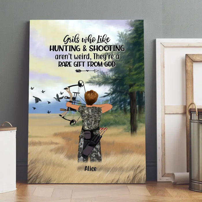 Personalized Canvas, Hunting Girl, Gift for Hunters