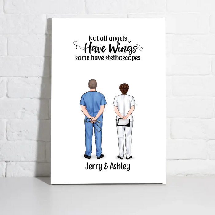 Personalized Canvas, Doctor Couple And Colleagues, Gift For Doctors