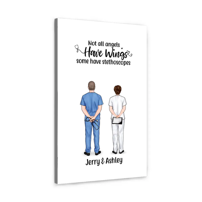 Personalized Canvas, Doctor Couple And Colleagues, Gift For Doctors