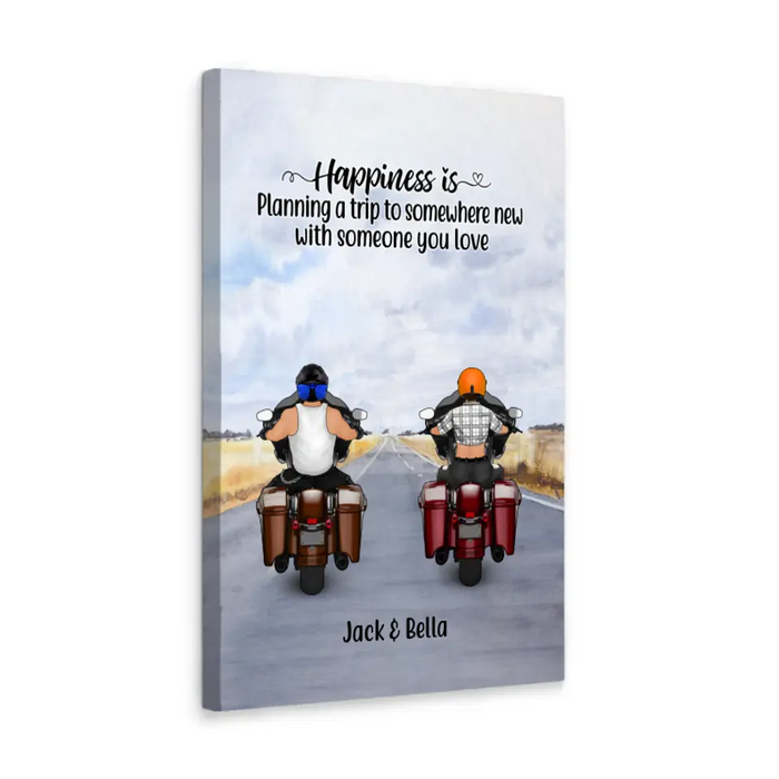 Personalized Canvas, Riding Motorcycle Partners, Gift for Motorcycle Lovers, Friends