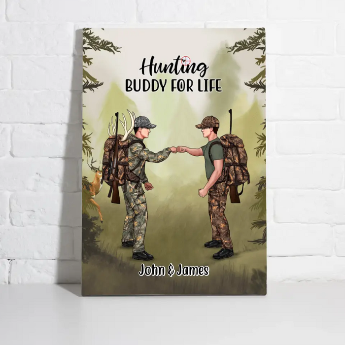 Hunting Buddy For Life - Personalized Canvas For Him, For Her, Hunting
