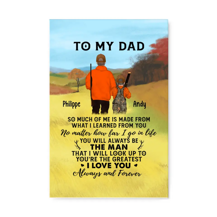 To My Dad - Personalized Gifts Custom Hunting Canvas for Dad, Hunting Lovers