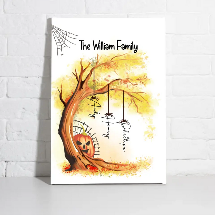 Personalized Canvas, Halloween Family Tree, Gifts For Halloween Family