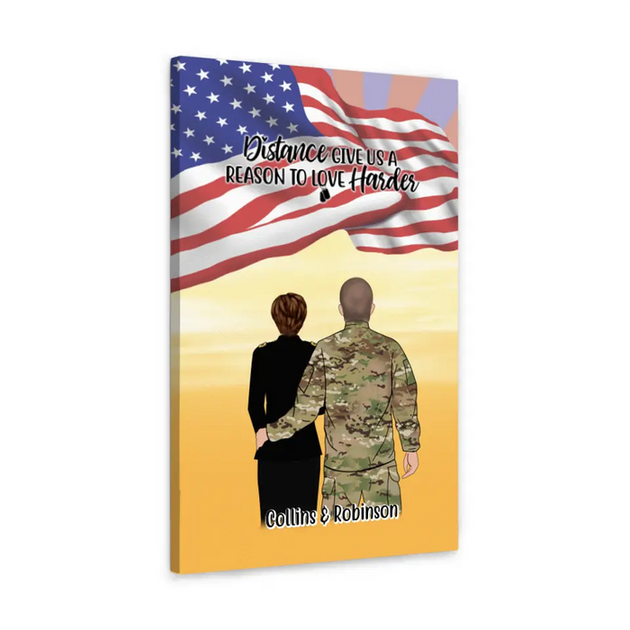Personalized Canvas, Military Couple and Friends - Gift For Military