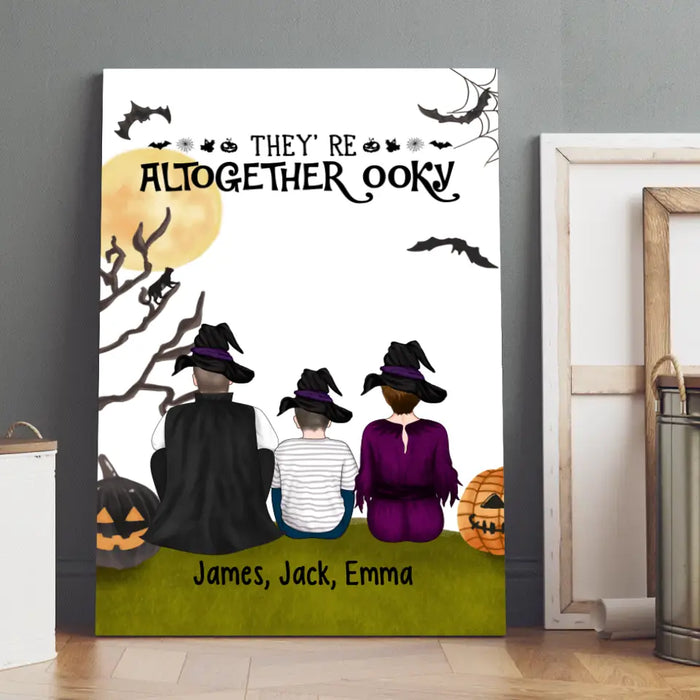 Personalized Canvas, They're Altogether Ooky, Witch And Wizard, Gifts For Halloween Family