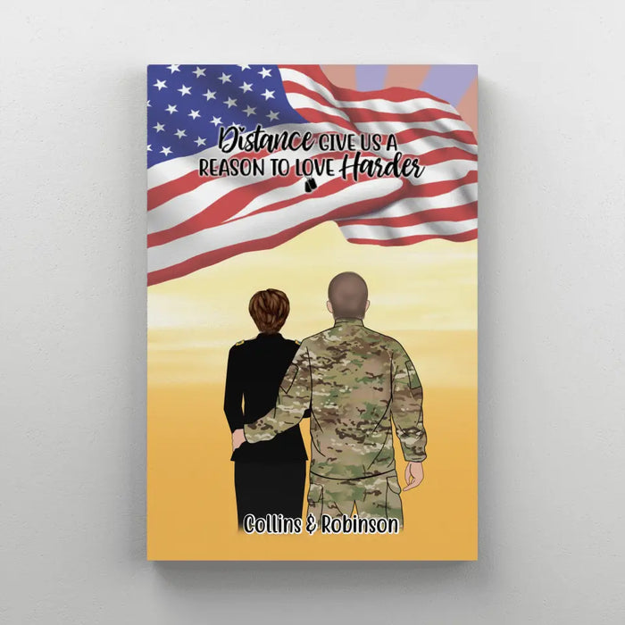 Personalized Canvas, Military Couple and Friends - Gift For Military