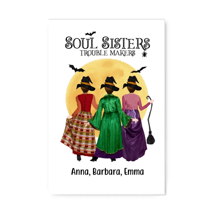 Personalized Canvas, Witches Squad - Halloween Gift, Gift For Sisters, Best Friends