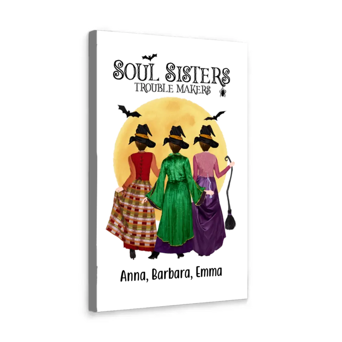 Personalized Canvas, Witches Squad - Halloween Gift, Gift For Sisters, Best Friends