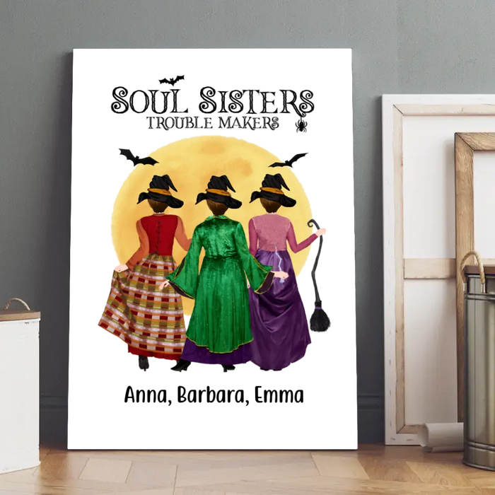 Personalized Canvas, Witches Squad - Halloween Gift, Gift For Sisters, Best Friends