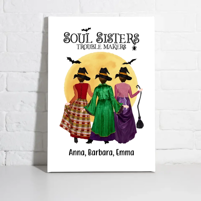 Personalized Canvas, Witches Squad - Halloween Gift, Gift For Sisters, Best Friends