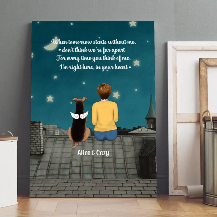Personalized Canvas, Memorial Gift for Dog Loss, Cat Loss, Gift for Dog Mom, Cat Mom, Pet Lover
