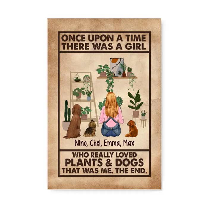 Personalized Canvas, A Girl Who Really Loved Plants And Dogs, Gift For Gardeners And Dog Lovers