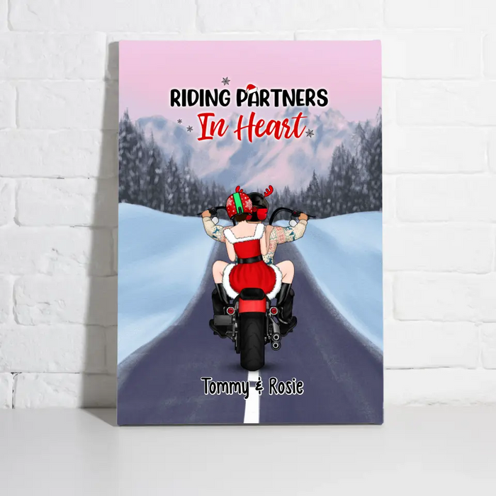 Personalized Canvas/Poster, Motorcycle Couple, Christmas Gift For Motorcycle Lovers
