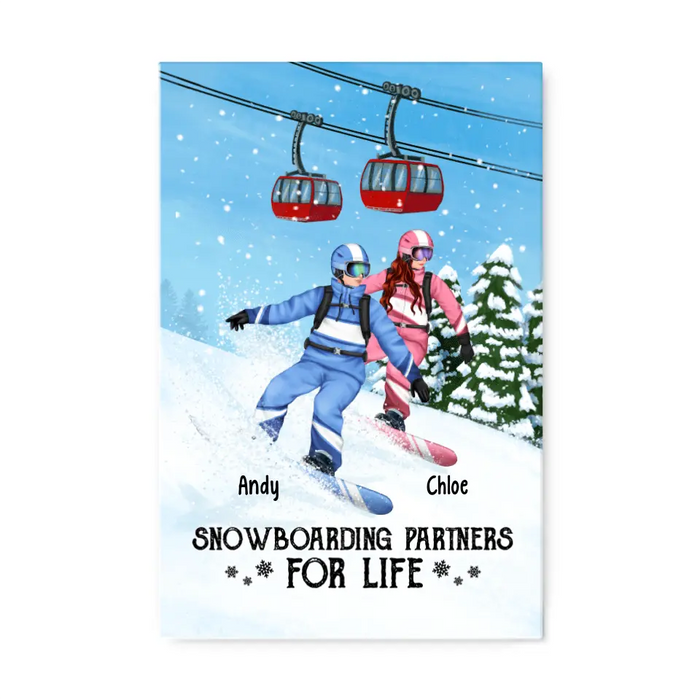 Personalized Canvas, Snowboarding Partners And Solo, Gift For Couple, Friends And Snowboarders