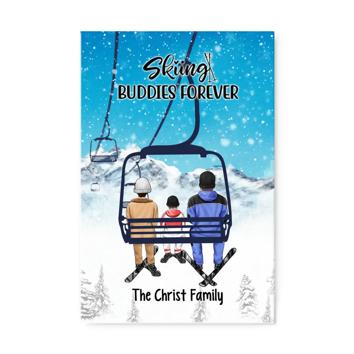 Personalized Canvas, Ski Lift Family, Gift For Winter And Ski Lift Lovers