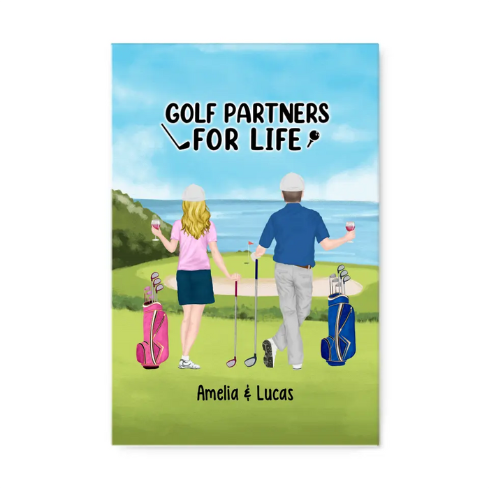 Personalized Canvas, Golf Drinking Partners - Couple And Friends Gift, Gift For Golfers