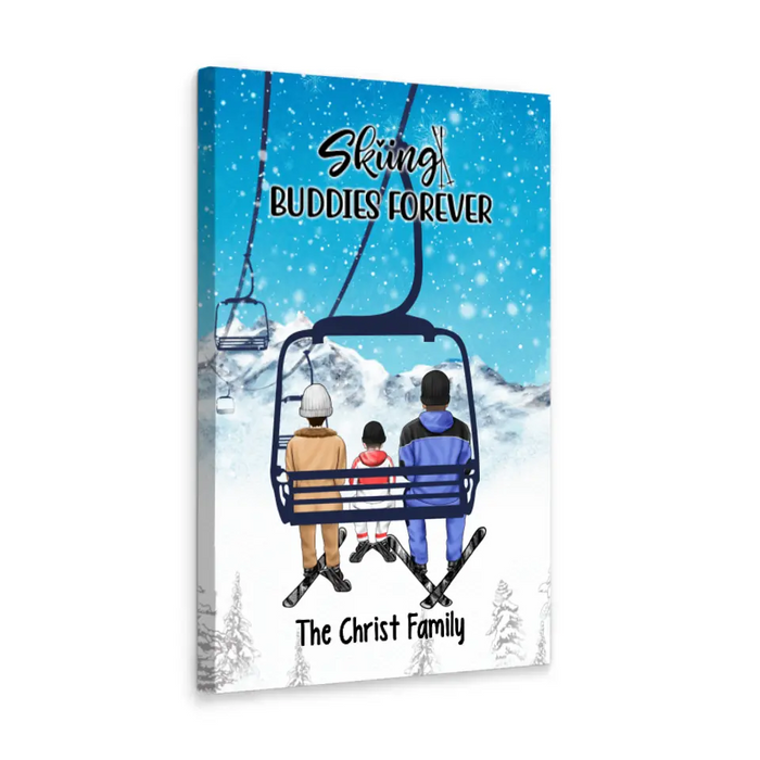 Personalized Canvas, Ski Lift Family, Gift For Winter And Ski Lift Lovers