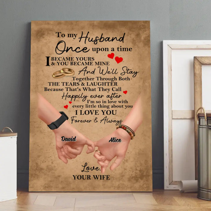 To My Husband Once Upon a Time - Personalized Gifts Custom Canvas Anniversary