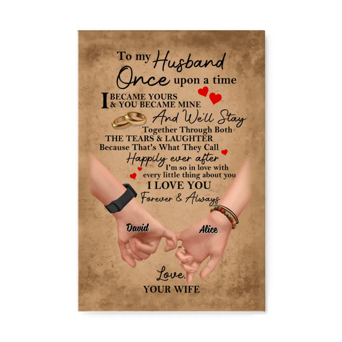 To My Husband Once Upon a Time - Personalized Gifts Custom Canvas Anniversary