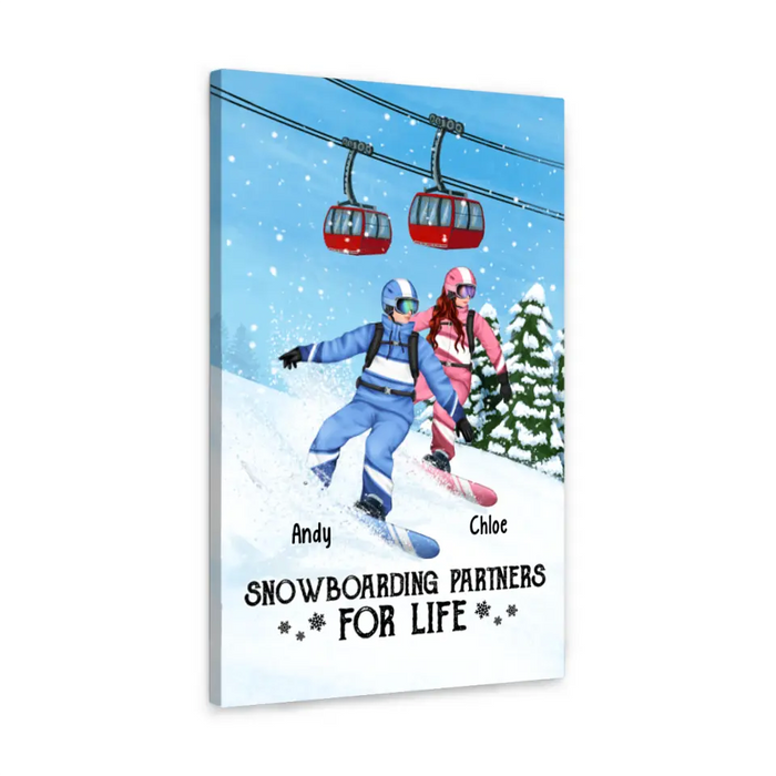 Personalized Canvas, Snowboarding Partners And Solo, Gift For Couple, Friends And Snowboarders