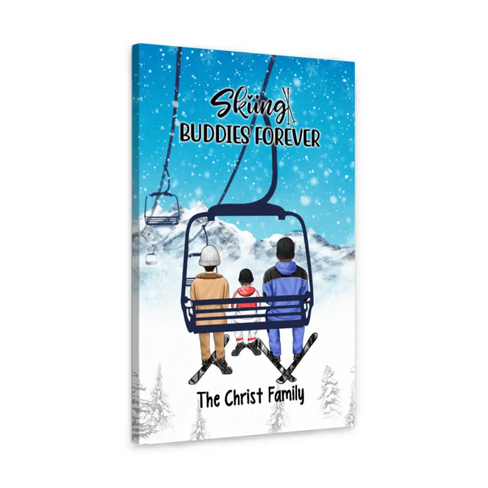 Personalized Canvas, Ski Lift Family, Gift For Winter And Ski Lift Lovers