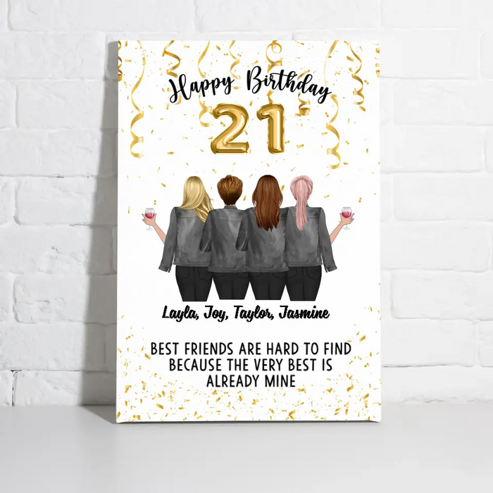 Happy Birthday To Bestie - Personalized Canvas For Friends, For Her, Birthday