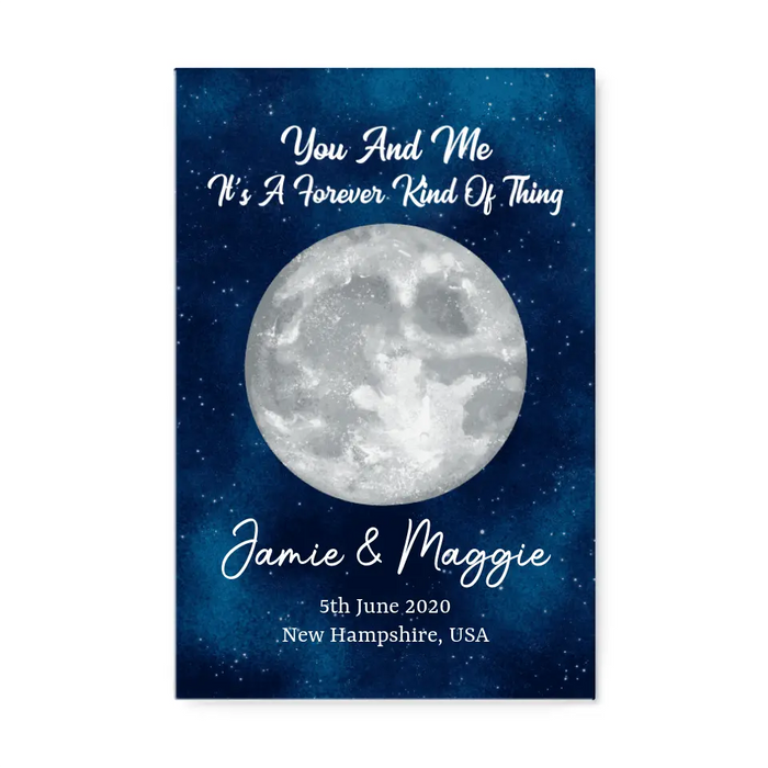 Couple Moon Phase - Personalized Canvas For Her, Him, Anniversary