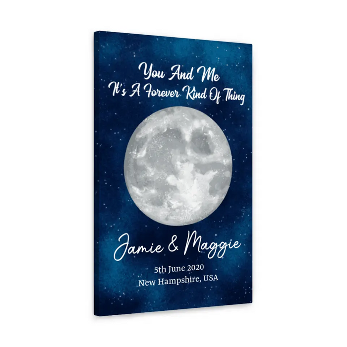 Couple Moon Phase - Personalized Canvas For Her, Him, Anniversary