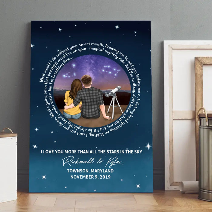 Love You More Than All The Stars In The Sky - Personalized Canvas For Him, For Her, Couples, Astronomy Lovers, Valentine's Day