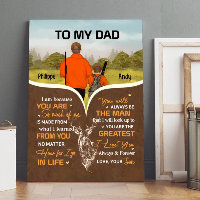 To My Dad - Personalized Gifts Custom Hunting Canvas for Dad, for Him, Hunting Lovers