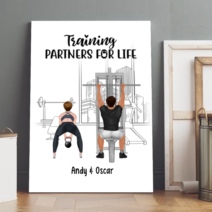 Training Partners For Life - Personalized Canvas For Couples, Friends, Fitness