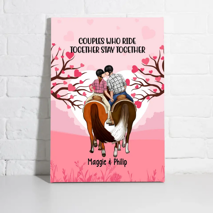 Couples Who Ride Together Stay Together - Personalized Canvas For Couples, Horseback Riding, Horse Lovers