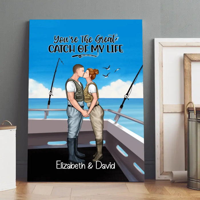 Fishing Partners For Life - Personalized Canvas For Couples, Fishing