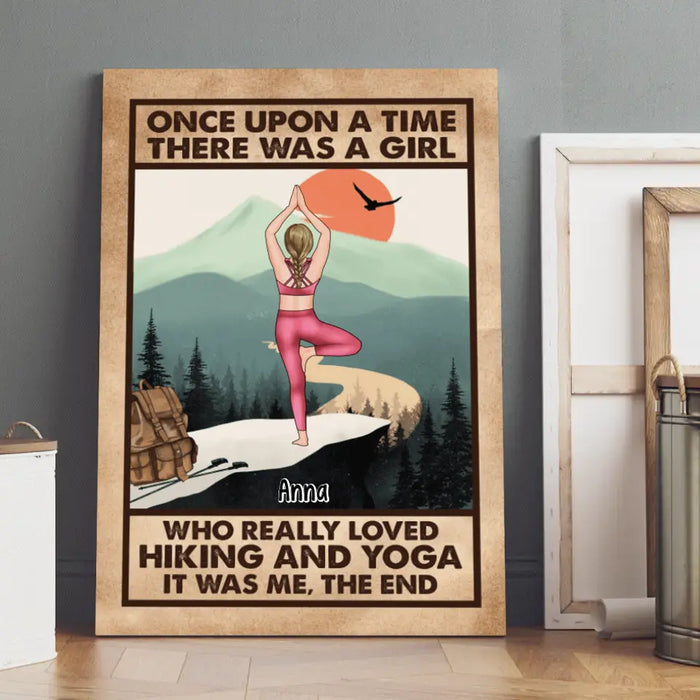There Was A Girl Who Really Loved Yoga And Hiking - Personalized Canvas For Her, Yoga, Hiking