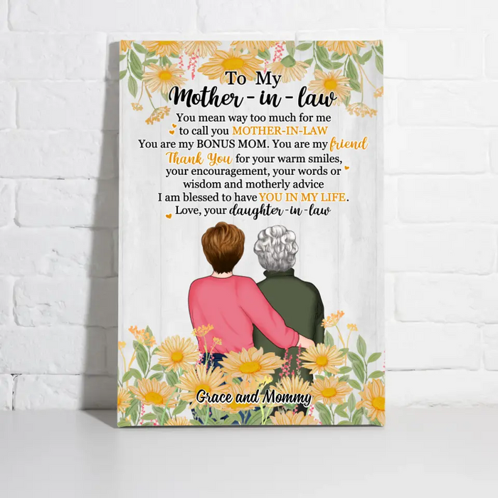 I Am Blessed To Have You In My Life - Personalized Canvas For Mother-in-law, For Mom, Mother's Day